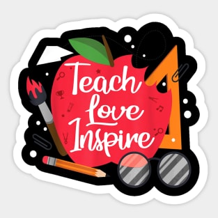 Teach, Love, Inspire Teacher Motivational Appreciation Gift Sticker